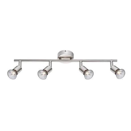 Projecteur de plafond Base à 4 lampes en métal avec un design élégant blanc mat et des spots orientables.