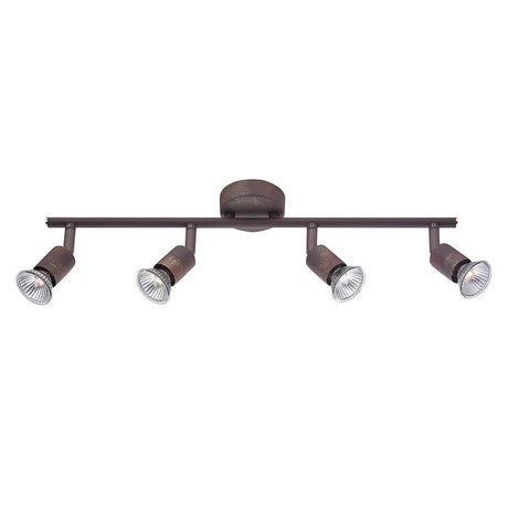 Projecteur de plafond Base à 4 lampes en métal avec spots orientables pour un éclairage ciblé au design moderne.