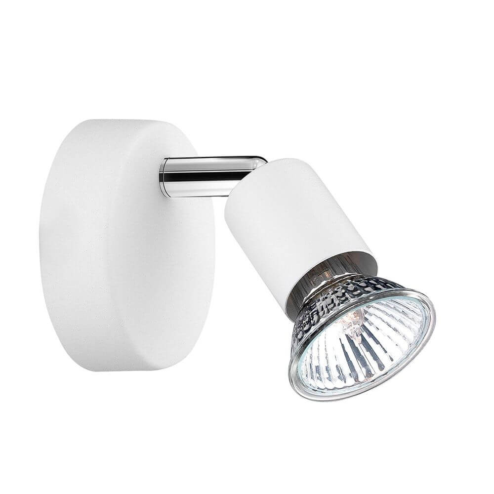 Base Wandspot moderne weiße Metall-Wandleuchte mit satiniertem Nickel-Finish, beweglicher Strahler ideal fürs Schlafzimmer, Leuchtmittel nicht enthalten
