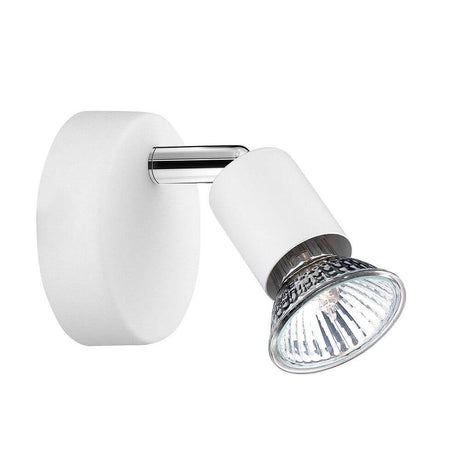 Vægspot moderne hvid metal væglampe med satin nikkel finish, bevægelig spot ideel til soveværelset, pære medfølger ikke