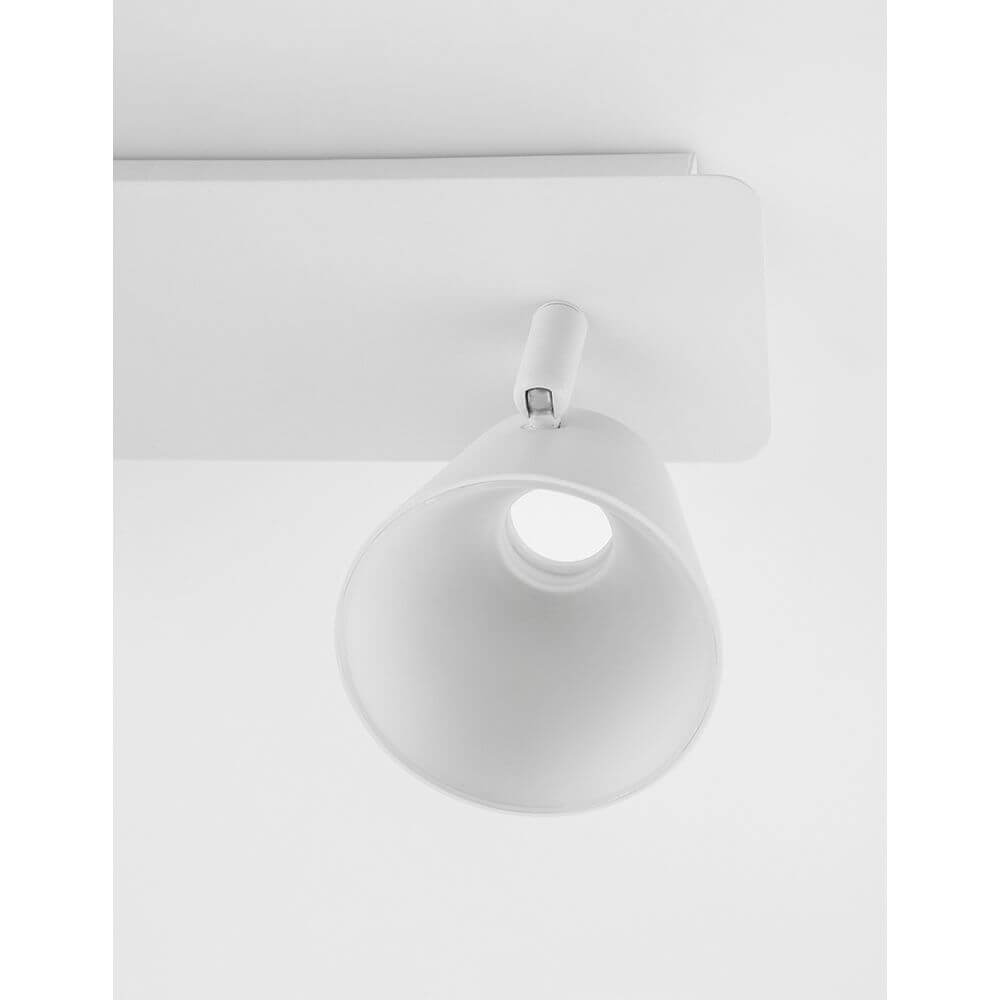 Biagio LED Deckenstrahler 2-flammig Weiß mit minimalistischem Design und beweglichem Schirm