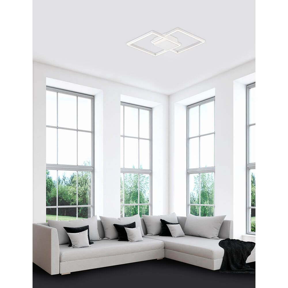Bilbao LED Deckenlampe Metall in modernem Wohnraum mit heller Lichtstimmung und elegantem Design.