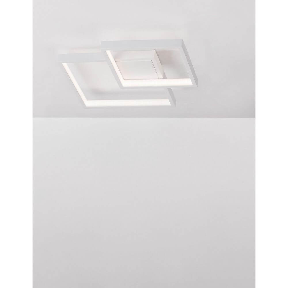 Bilbao LED Deckenlampe Metall in modernem Design mit flachem, quadratischem Profil und warmem Licht