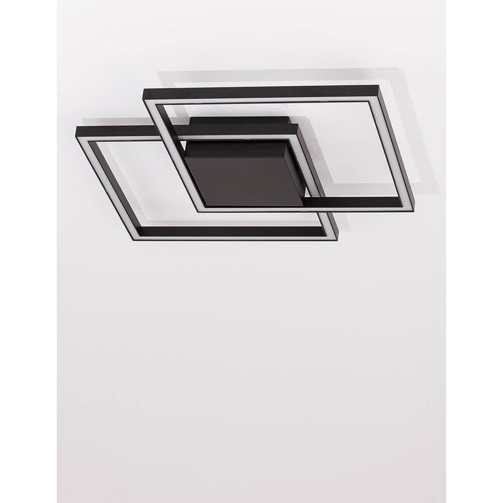 Bilbao LED Deckenlampe Metall mit modernem Design und quadratischem Profil an der Decke.