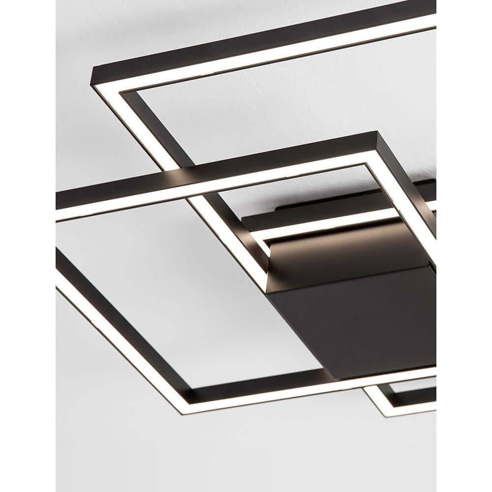 Bilbao LED Deckenleuchte moderne geometrische LED-Deckenlampe quadratische Rahmen, filigranes Design, flacher Aufbau 8,5 cm