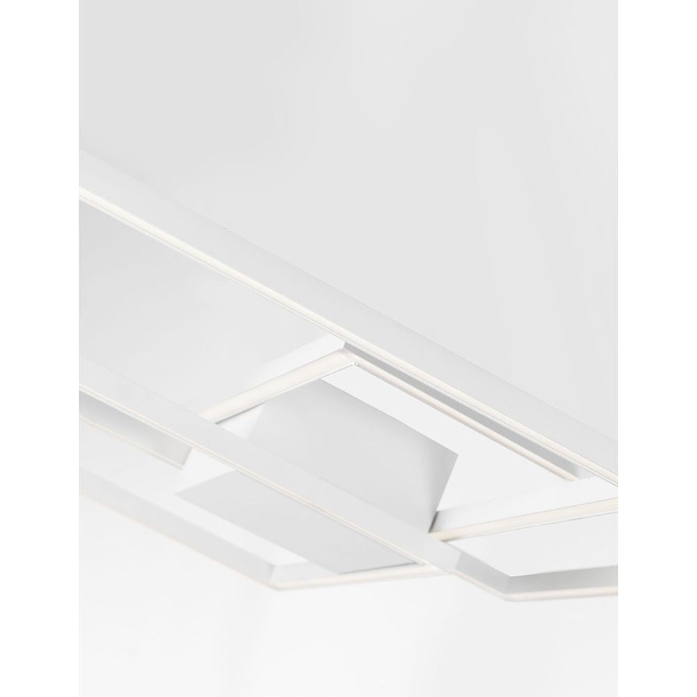 Moderne Bilbao LED Deckenleuchte in Weiß, elegantes Design aus Acryl und Aluminium.