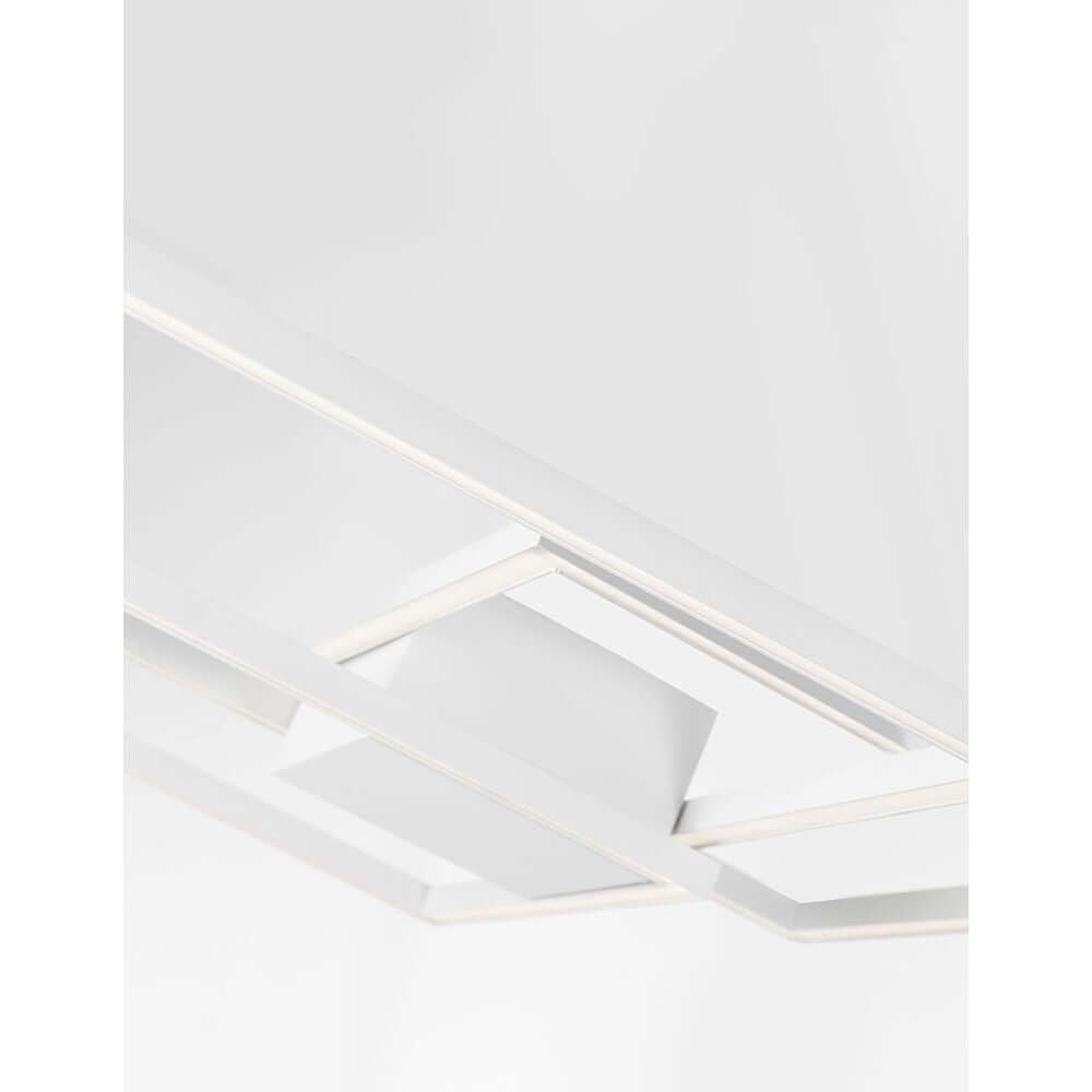 Bilbao LED Deckenleuchte moderne geometrische LED-Deckenleuchte in weiß mit flacher Silhouette und filigranen rechteckigen Leuchtelementen