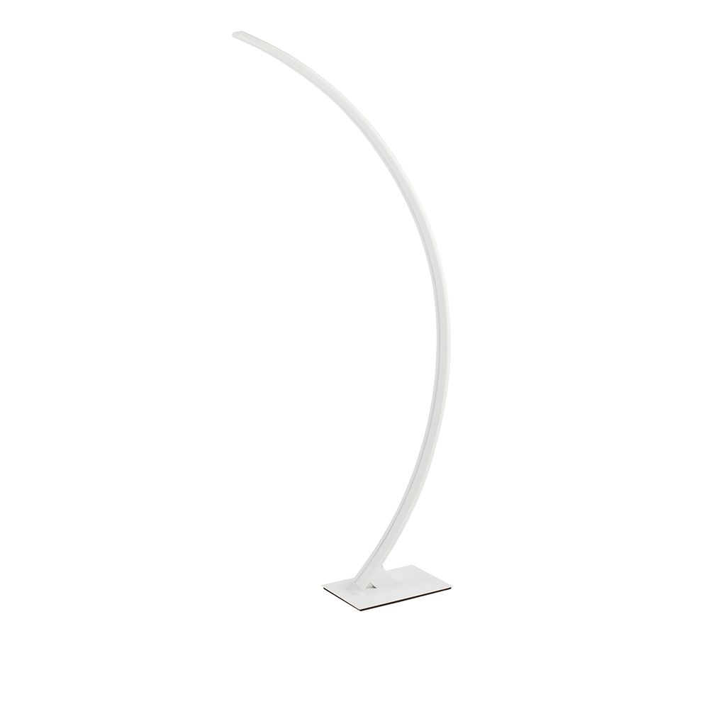 Moderne Breton Stehlampe 150cm in weißem Aluminium, stilvolles Design für Wohnzimmer, dimmbares LED Licht.