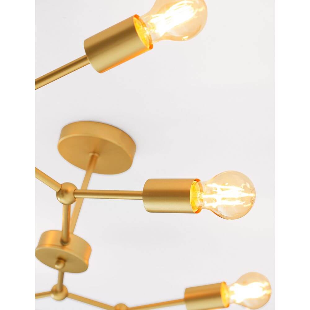 Calisto Deckenleuchte Metall 8-flg. Messing mit dekorativen Lichtquellen und modernem Design