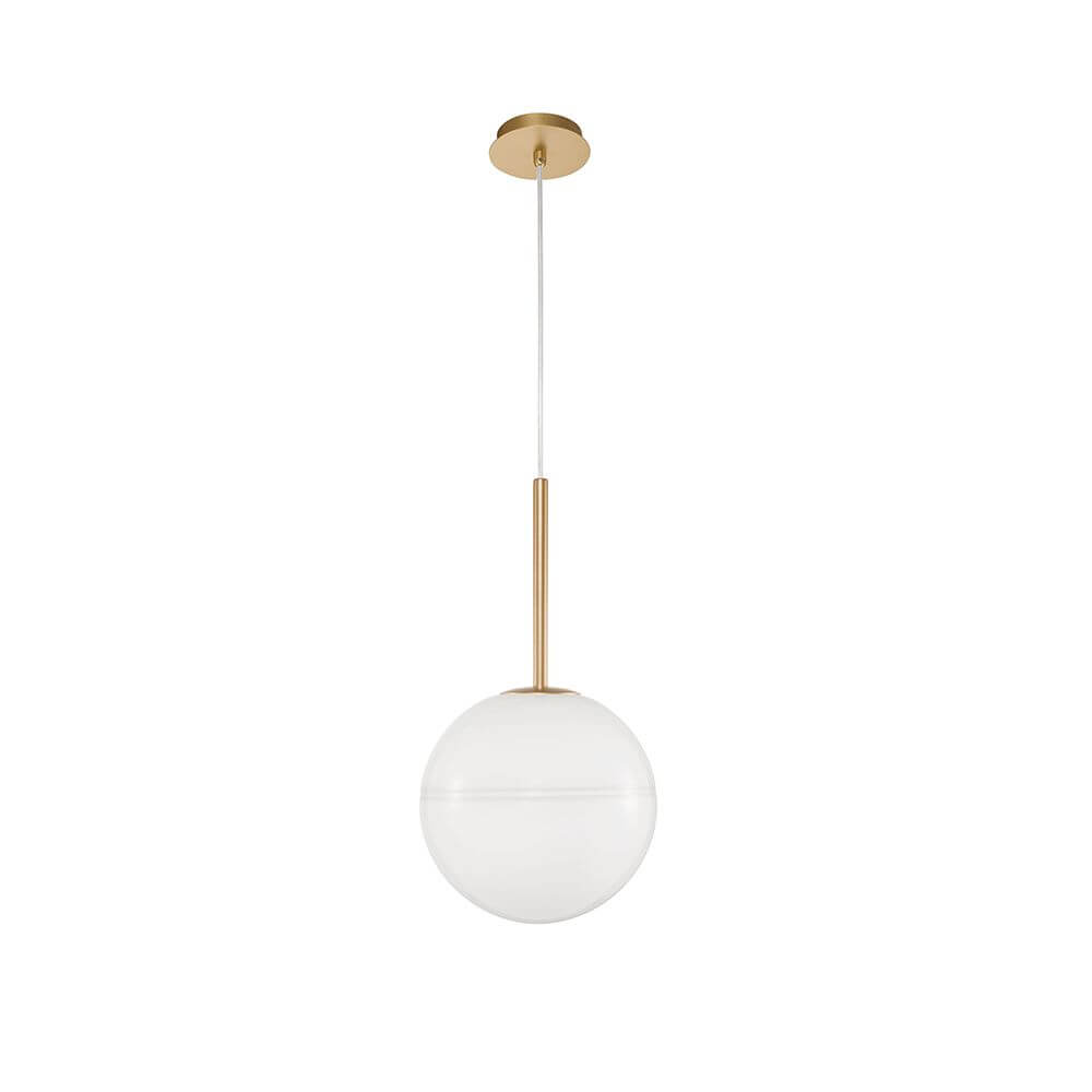 Cantona Hängeleuchte Ø 25cm Glas in stilvollem Design mit goldener Aufhängung und weißem Glas.