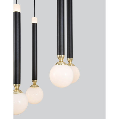Cayo LED Pendelleuchte Schwarz mit opalglas und schwarzem Aluminium in modernem Design