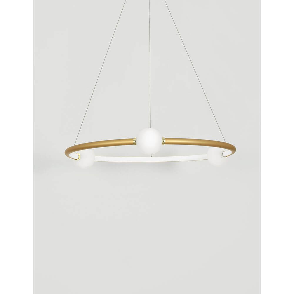 Celia LED Hängelampe Ø 64cm – moderne Pendelleuchte aus Aluminium und Glas in Schwarz/Weiß, elegantes Esszimmer-Design