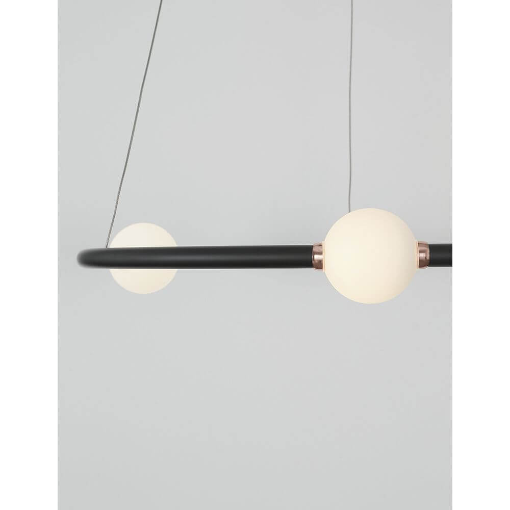 Celia LED Hängelampe Ø 64cm schwarz-weiß Aluminium-Glas Pendelleuchte modern über Esstisch