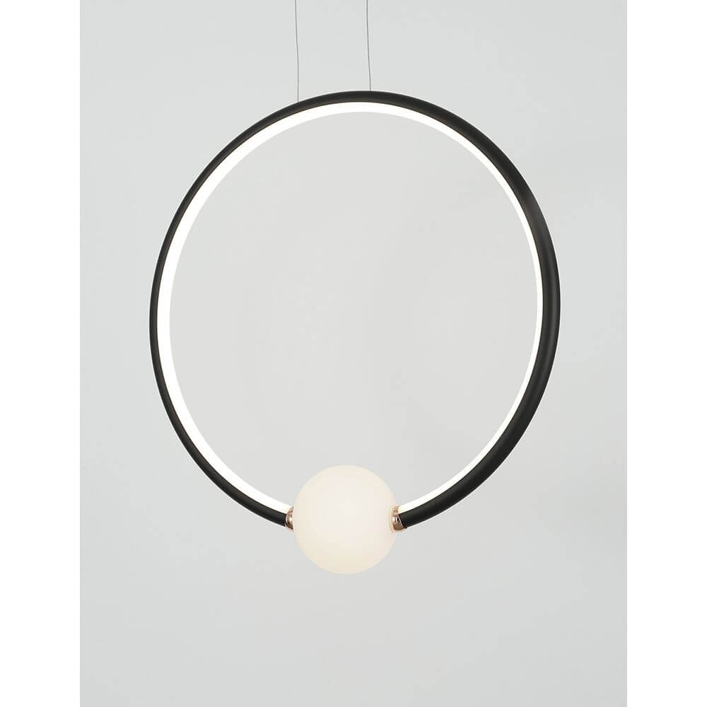 Celia LED Pendelleuchte Ø 43cm in modernem Design mit erhöhtem Licht von Nova Luce in elegantem goldener Farbe.