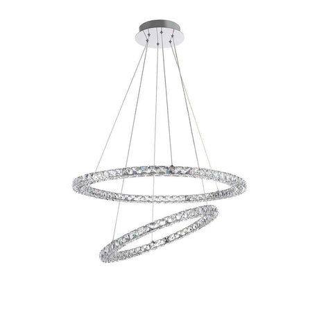 Nova Luce Celine LED suspension en cristal Ø 70 cm, suspension moderne avec cristaux et finition chromée.