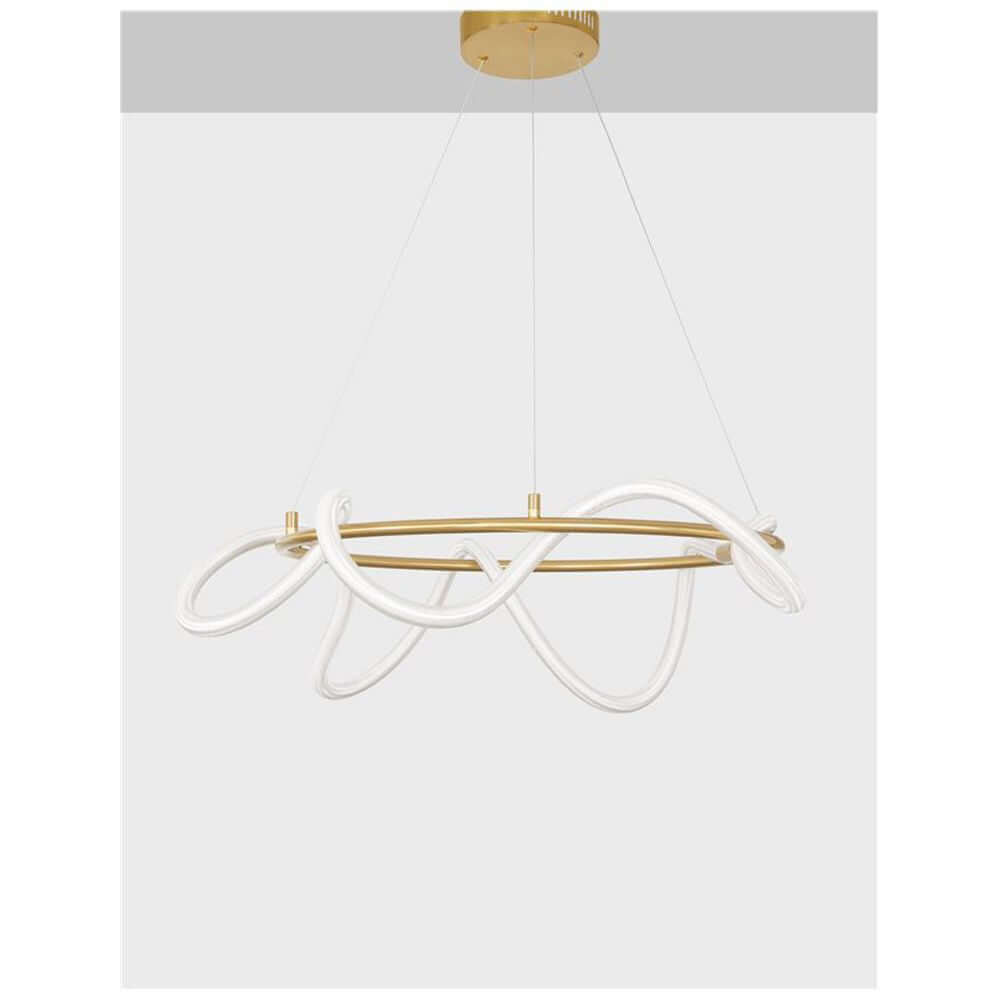 Cerelia LED Hängelampe Ø 60cm mit elegantem Metall- und Silikondesign, ideal für Wohnzimmer und Esstisch.