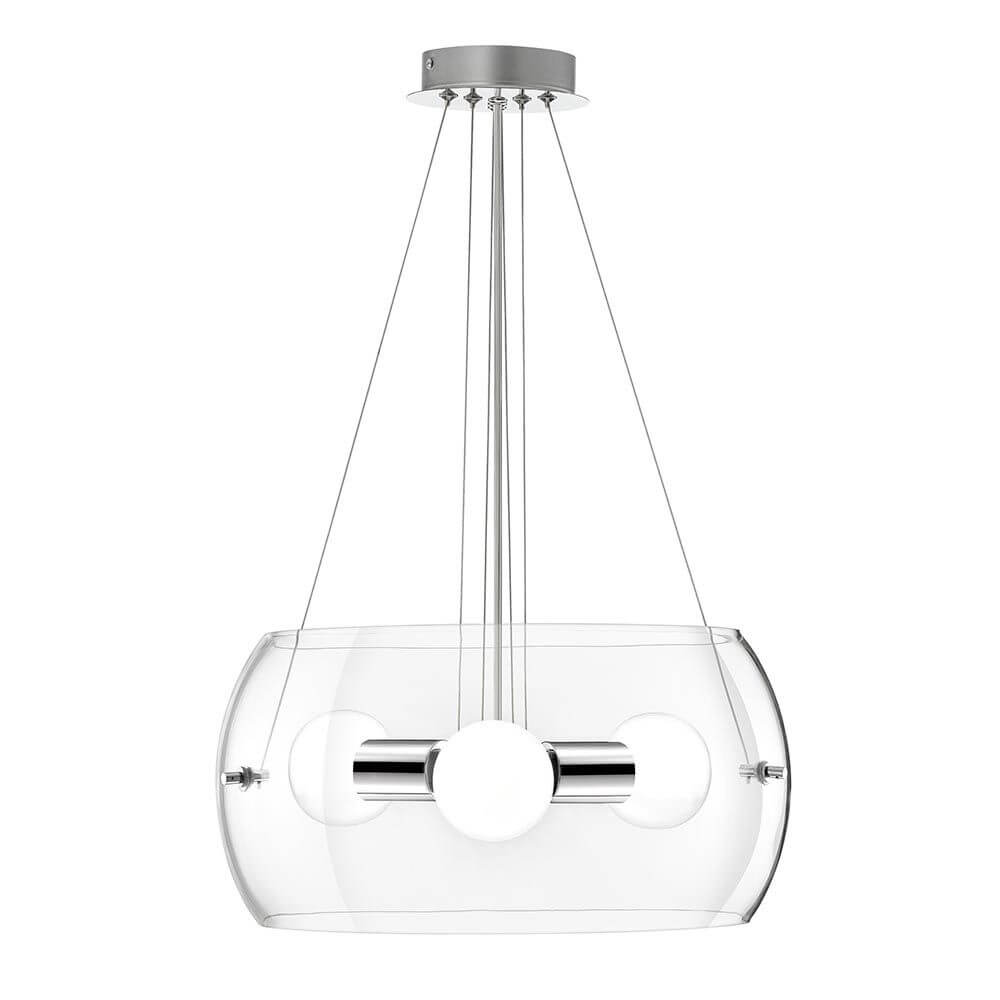 Chiara Glas-Hängeleuchte 3-flammig Ø 40cm Klar mit modernem Design und klarem Glas.