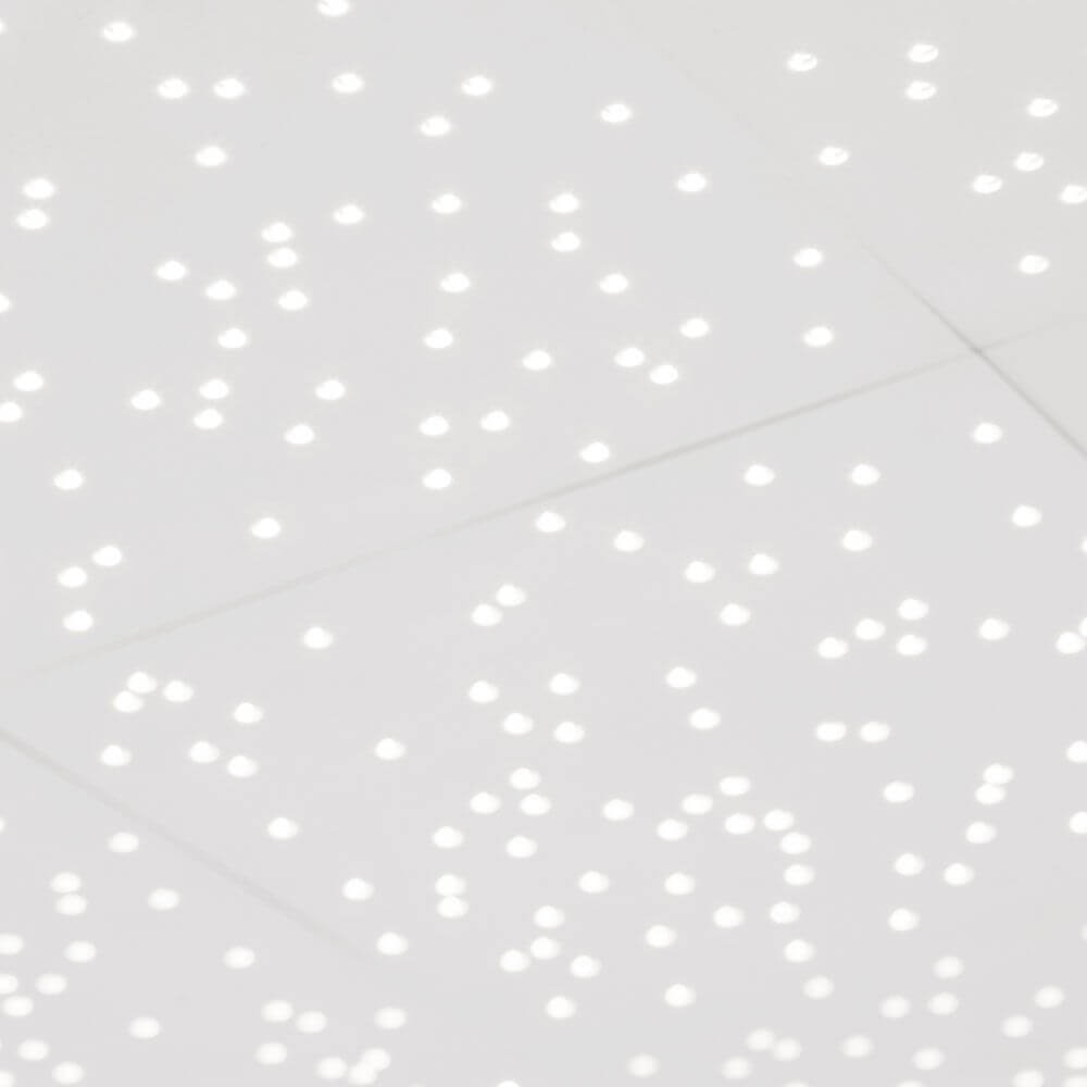 Cielo LED-Sternenhimmel Deckenlampe mit funkelnden LED-Lichtern auf hellem Hintergrund.