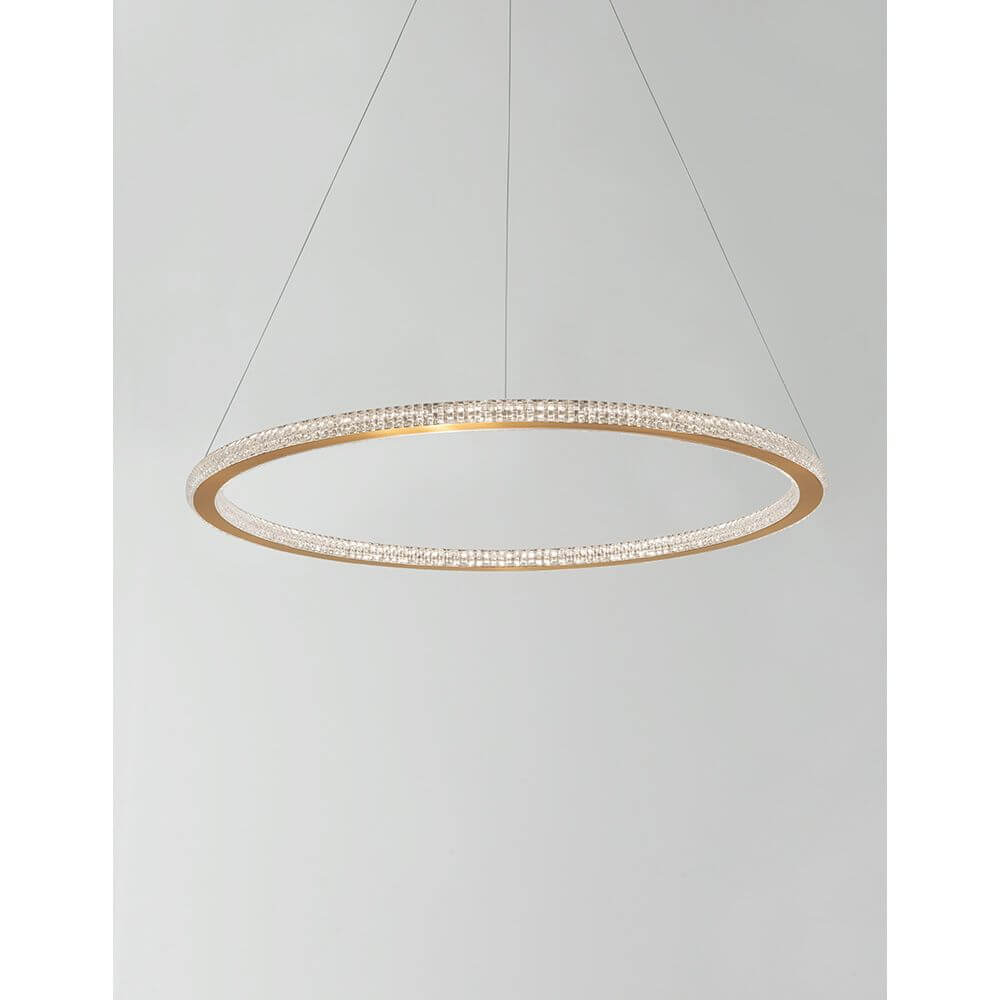 Cilion LED Hängelampe Ø 60cm Messing, Gold mit modernem Design und elegantem Licht.