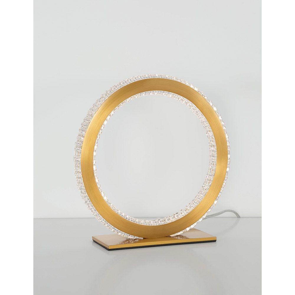 Cilion LED Tischlampe Ø 25cm aus Messing und Gold für stilvolle Beleuchtung