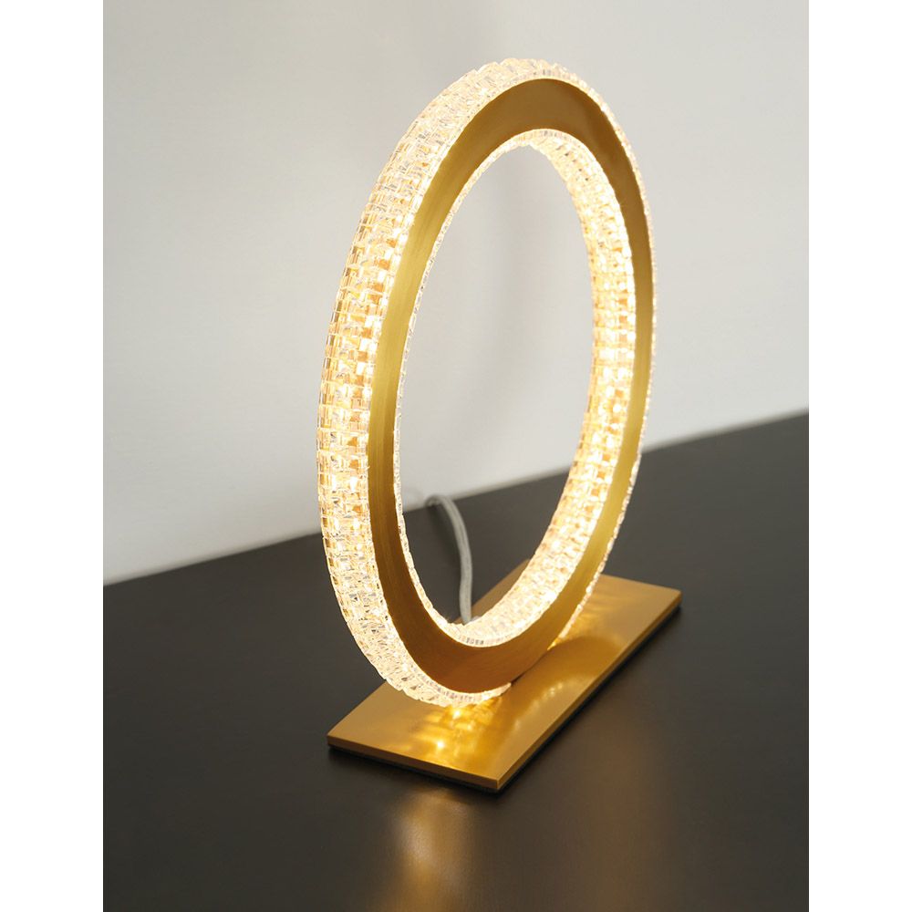 Cilion LED Tischlampe in Gold, Ø 25cm, modernes Design mit eleganter Beleuchtung.