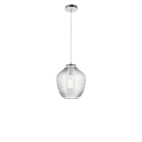 Claro Pendellampe Glas mit gewölbtem Design und transparenter Glasoberfläche.