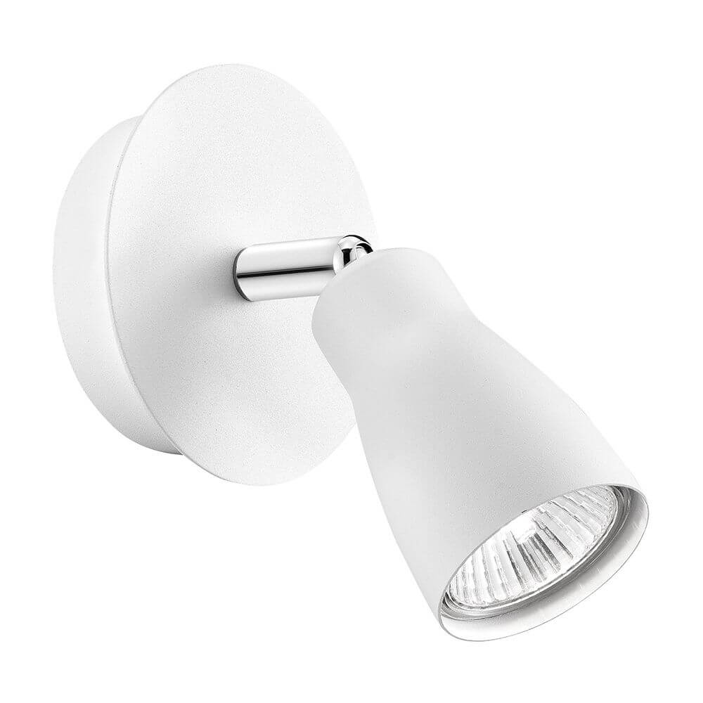 Moderne Cono Spot Weiß Wandleuchte aus mattweißem Aluminium mit beweglichem Strahler.