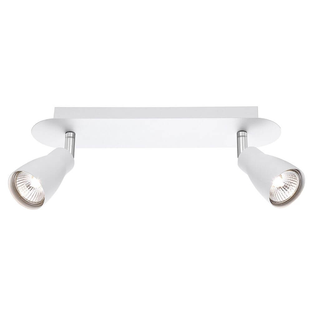 Cono Spotstrahler 2-flammig Weiß - moderner Strahler mit stilvollem Design aus mattweißem Aluminium.