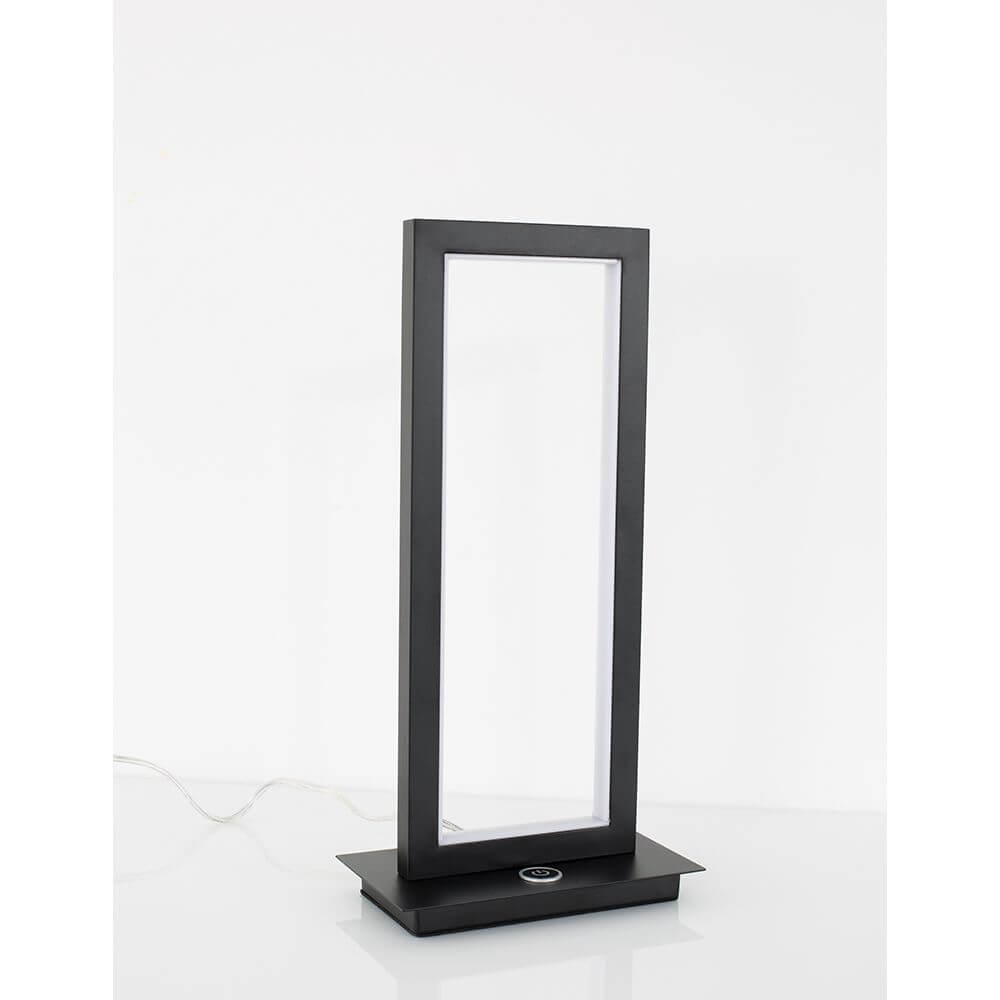 Cornice LED Tischlampe Schwarz, elegante Tischlampe in schwarzem Design für modernes Ambiente.