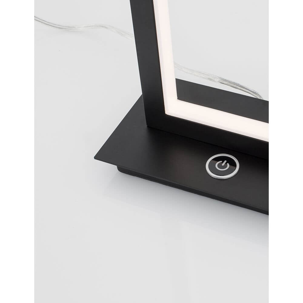 Cornice LED Tischlampe Schwarz mit schickem Design und einfachem Druckschalter.
