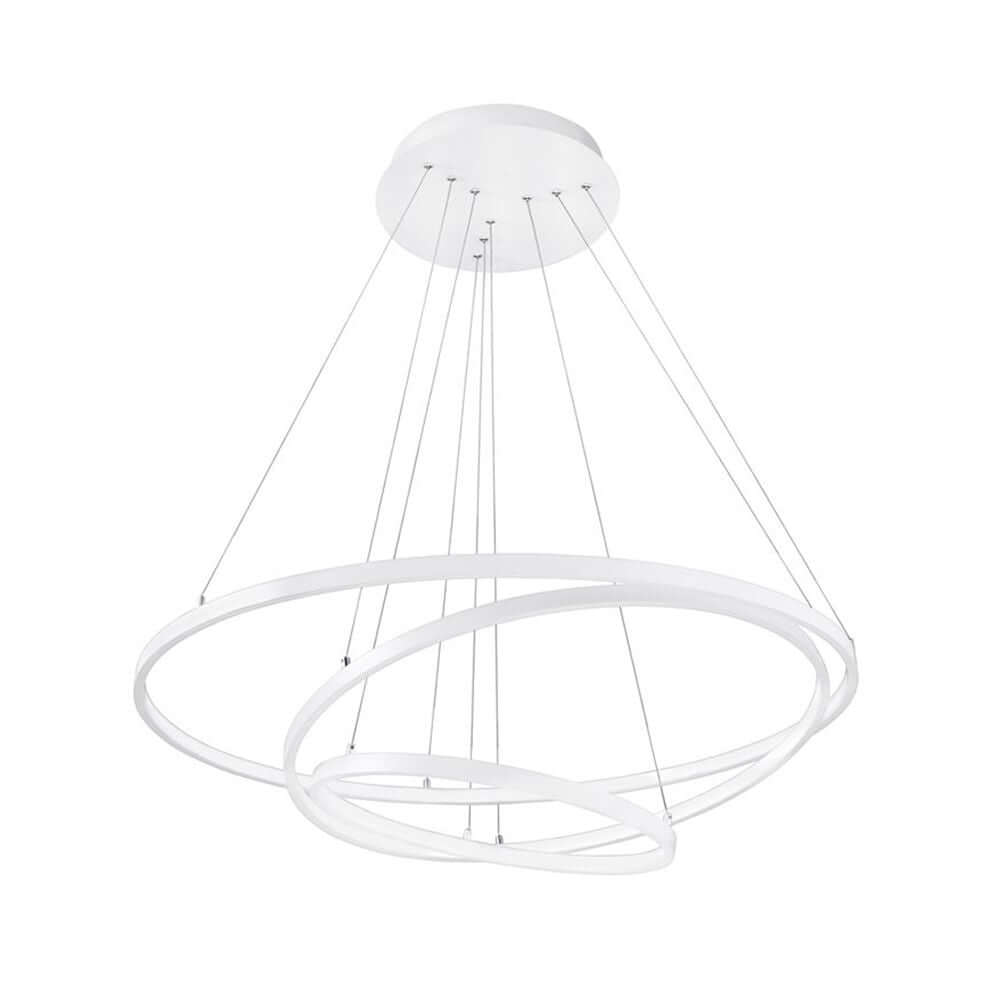 Dea LED Hängeleuchte Metall Weiß mit modernem, minimalistischen Design und weißen Leuchtringen.