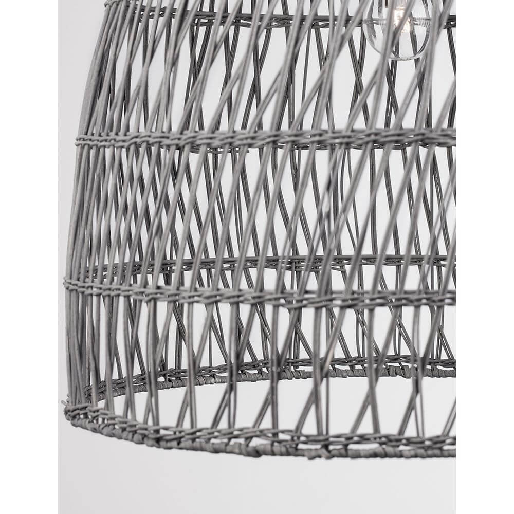 Destin Hängelampe Grau Rattan aus Rattan mit einzigartigem Ethno-Stil für gemütliche Atmosphäre
