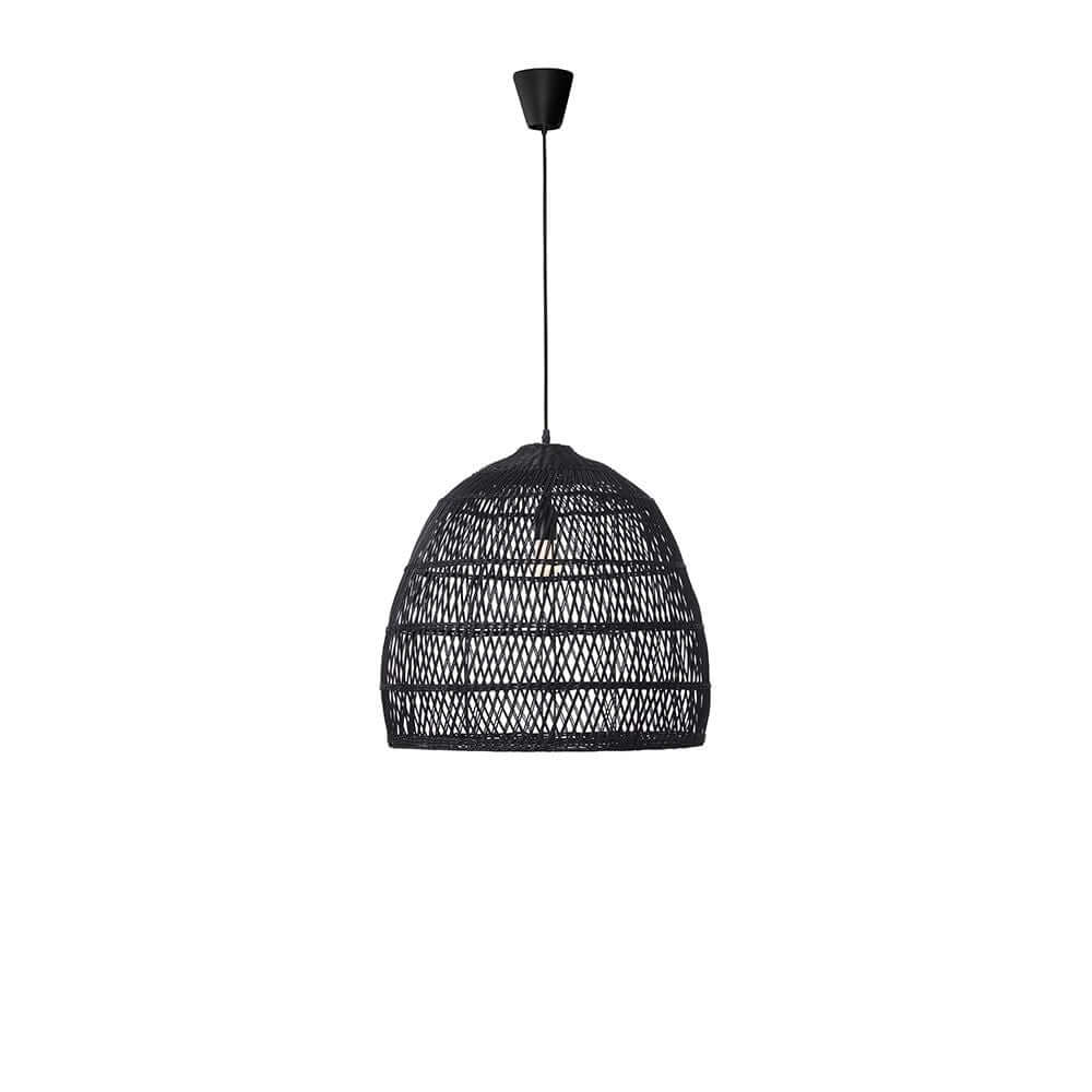 Destin Hängeleuchte Ø 53cm Rattan Schwarz – elegante Pendelleuchte aus Rattan mit Ethno-Stil für gemütliche Atmosphäre.