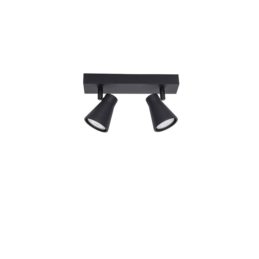 Dublin LED Balkenstrahler 2-flammig mit modernem Design und drehbaren Strahlern in Schwarz.