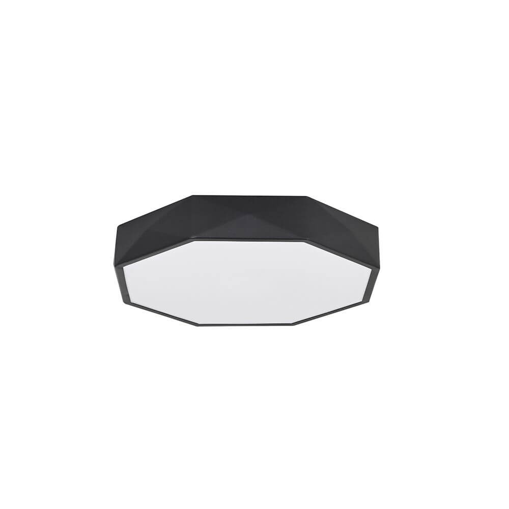 Eben LED Deckenlampe Ø 40cm in minimalistischer, schwarzer Geometrie für moderne Wohnräume.