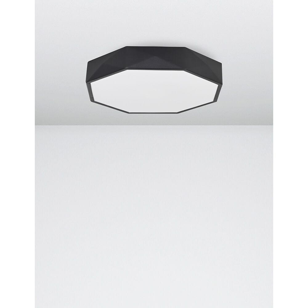 Eben LED Deckenlampe Ø 40cm in modernem, schwarzem Design für stilvolle Wohnräume.