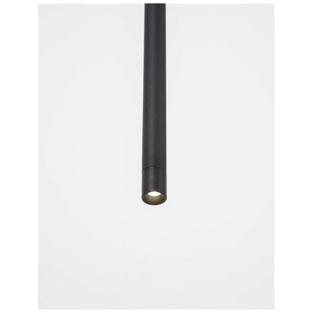 Elettra LED Pendellampe 60cm schwarz-matte Aluminiumröhre mit goldbeschichteter Innenkante, schlankes filigranes Design über Esstisch