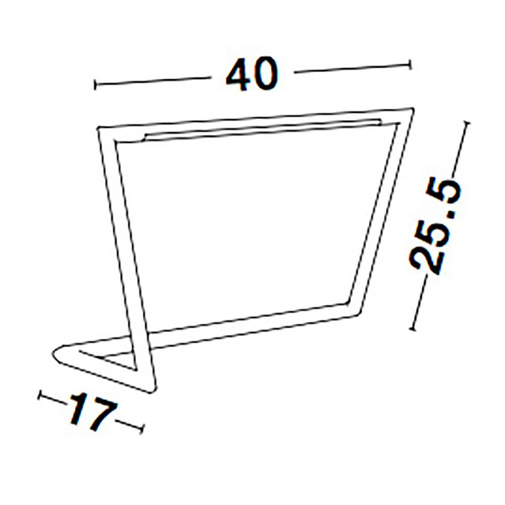 Maßzeichnung der Ensio LED Tischlampe Schwarz mit den Abmessungen 40x25.5x17 cm.