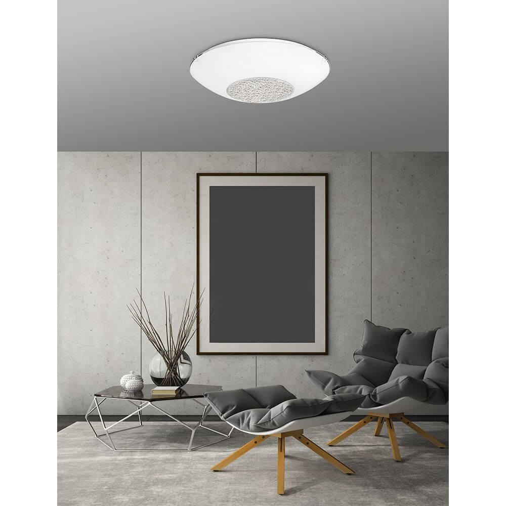 Era Glas-Deckenlampe Kristall Weiß