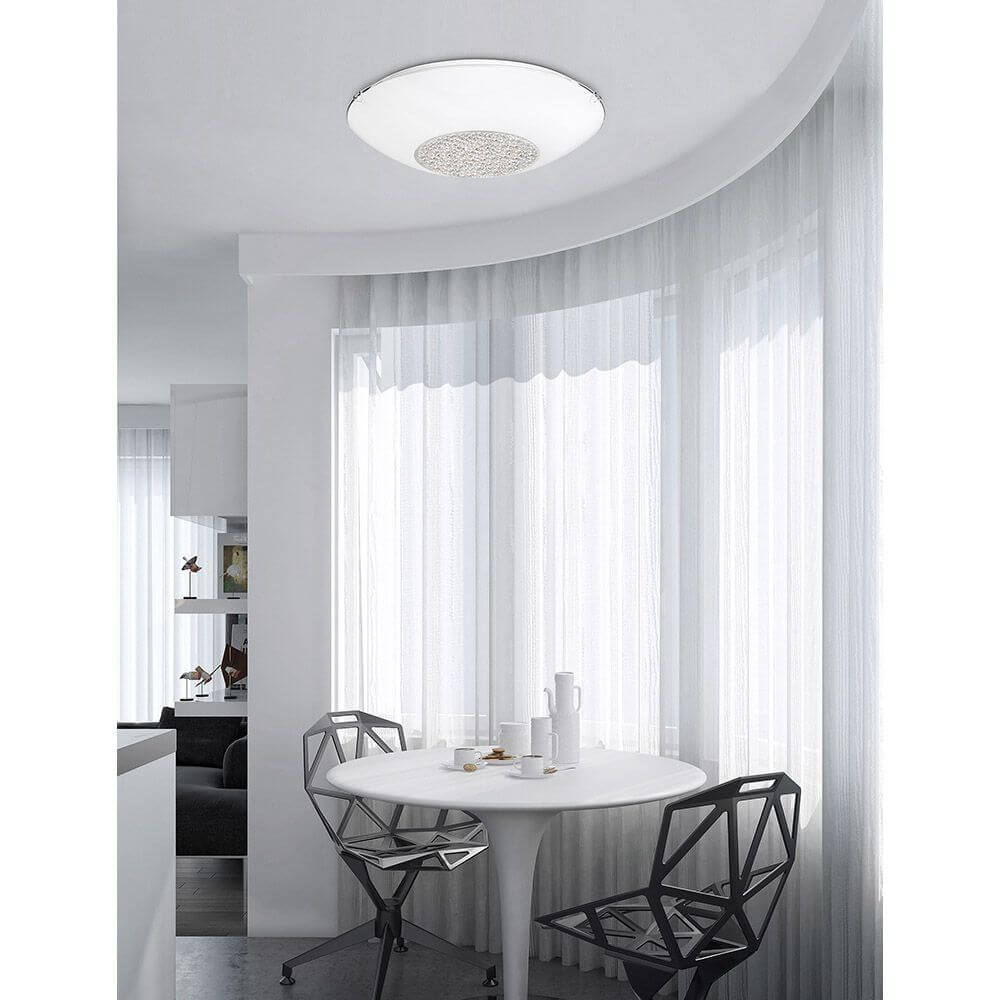 Era Glas-Deckenlampe Kristall Weiß