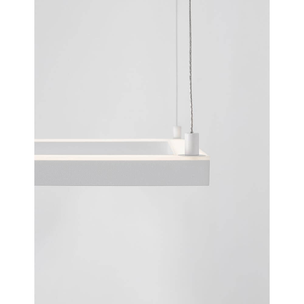 Eterna LED Hängelampe Quadratisch Weiß - moderne Deckenleuchte aus Aluminium und Acryl mit warmweißem Licht.