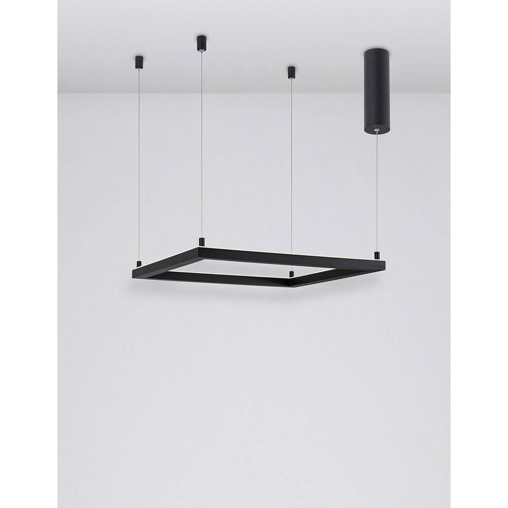 Eterna LED Hängeleuchte Metall Sandig-Schwarz mit modernem, minimalistischem Design aus Aluminium.