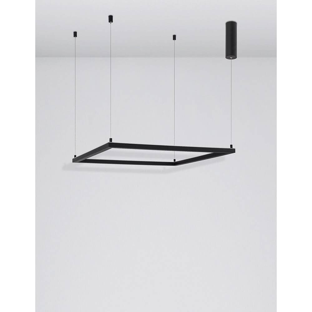Eterna LED Hängeleuchte Metall Sandig-Schwarz in minimalistischem Design, perfekt für Wohnzimmer oder Esstisch.