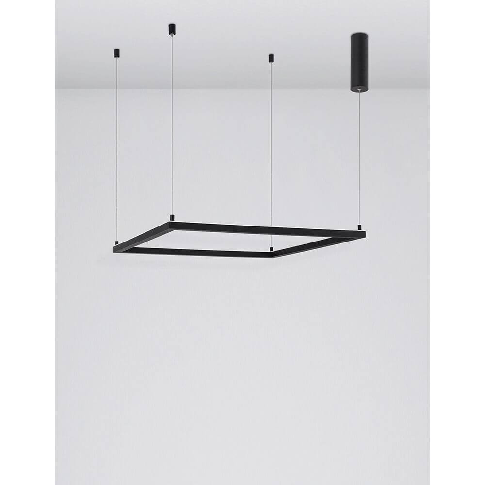 Eterna LED Hängeleuchte Metall Sandig-Schwarz in modernem, minimalistischen Design, perfekt für Wohnzimmer oder Esstisch.