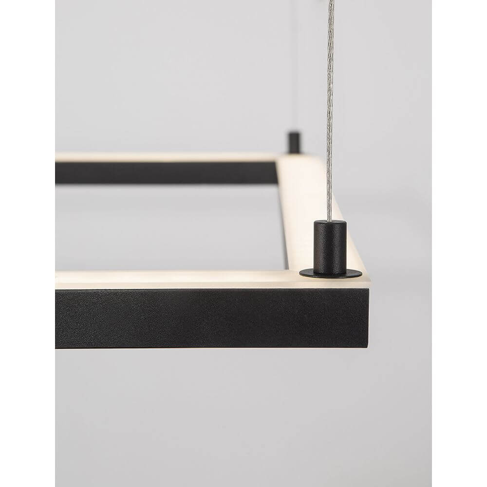 Eterna LED Hängeleuchte Metall Sandig-Schwarz mit minimalistischem Design und eleganter Rahmenkonstruktion.