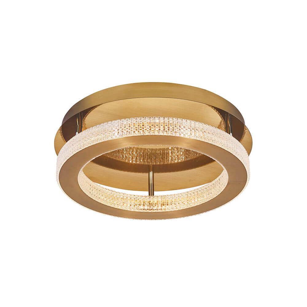 Fiore LED Deckenlampe Antik-Gold mit funkelnden Kristallelementen und warmem Licht.
