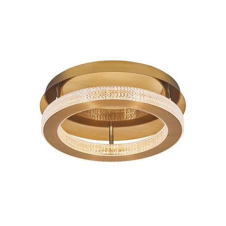 Fiore LED ceiling lamp in antique gold with sparkling crystal elements and warm light.