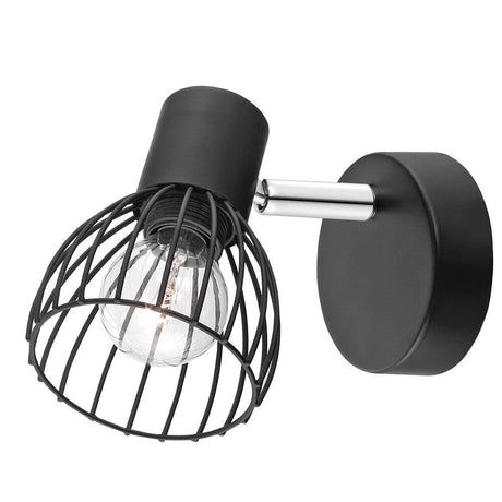 Fiumicino wall spotlight matte black, modern wall light with an elegant design made of black metal.