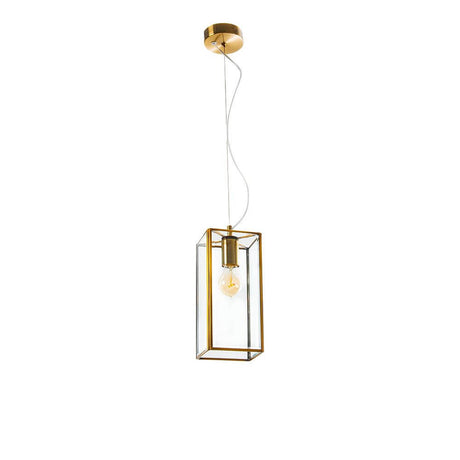 Flavio Pendelleuchte Glas-Laterne mit elegantem Design aus Metall und Glas, ideal für Wohnzimmer oder Esstisch.