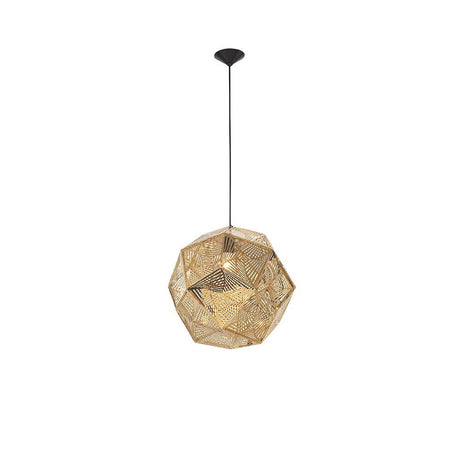 Foggia Hängelampe Stahl Gold, moderne Pendelleuchte mit goldener Metalloberfläche für Wohn- oder Esszimmer.
